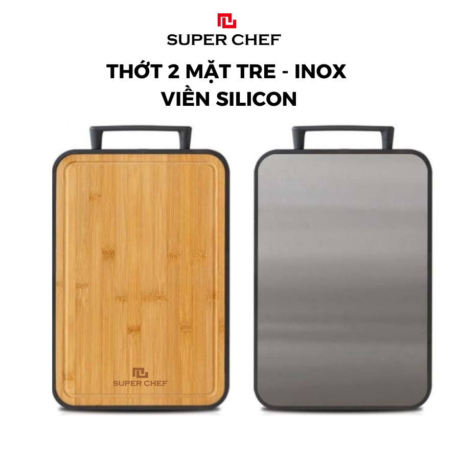 Thớt Super chef 2 mặt mat tre inox viensilicon (6)