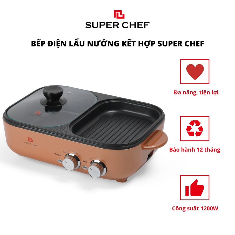 BẾP ĐIỆN LẨU NƯỚNG KẾT HỢP SUPER CHEF